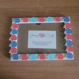 Colourful Wooden Hedgehog Button Photo Frame 4 X 6 Inches - thumbnail 4