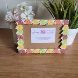 Colourful Wooden Hedgehog Button Photo Frame 4 X 6 Inches - thumbnail 2