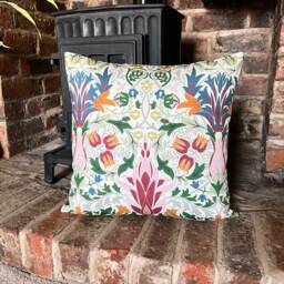1239. Lichen Indigo/ Teracotta 100% Cotton Cushion Cover, Various Sizes - thumbnail 2