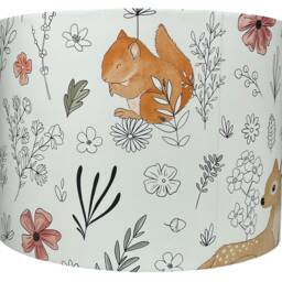 Fox Lampshade For Ceiling & Table Lamps, Kids Woodland Animal Nursery Drum Light Shade - thumbnail 2
