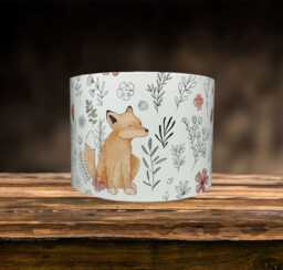 Fox Lampshade For Ceiling & Table Lamps, Kids Woodland Animal Nursery Drum Light Shade - thumbnail 1