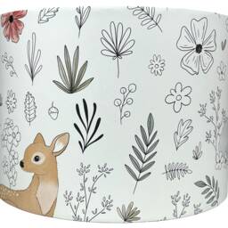 Fox Lampshade For Ceiling & Table Lamps, Kids Woodland Animal Nursery Drum Light Shade - thumbnail 3