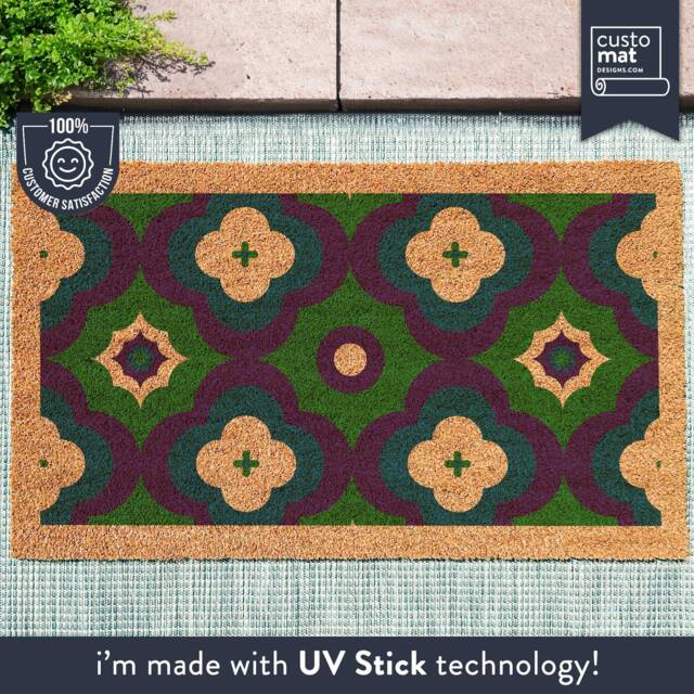 70S Inspired Retro Doormat - Mid Century Geometric Boho Minimalist Housewarming Decor Gift Midcentury Welcome Rug Bright Mat - image 1