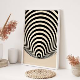 Bauhaus Spiral Ten Modern Abstract Wall Art Print Geometric Beige Black Minimalist Design Living Room Decor Framed Unframed Gift - thumbnail 3