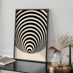 Bauhaus Spiral Ten Modern Abstract Wall Art Print Geometric Beige Black Minimalist Design Living Room Decor Framed Unframed Gift - thumbnail 2