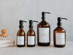 Apothecary Bottle - Zero Waste Glass Refillable Soap Dispenser Eco-Friendly Amber