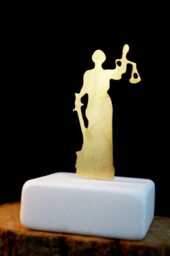 Gold Statue Of Lady Justice, Gold-Plated Bronze Sculpture, Home Decor Sculpture On Marble Base - thumbnail 2