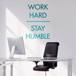 Motivational Office Wall Decor, Work Hard Stay Humble Quote, Inspirational Art, Workspace Entrepreneur Mindset Sign, Skuworkhsh - thumbnail 1