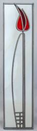 Tulip 8 Mackintosh Style Stained Glass Effect Mirror Handmade Gift Catfish Glass Art Deco 10x40cm - thumbnail 2