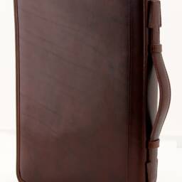 Italian Leather Custom Portfolio, 3 Ring Binder, Padfolio Clipboard, Unique, Professional Business Portfolio, Man, Wamen With Handle Brown - thumbnail 3