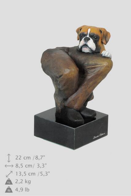 Boxer, Dog Marble Statue, Painted, Limited Edition, Make Your Own Artdog. Made Of Cold Cast Bronze. Perfect Gift. Limited Edition - image 1