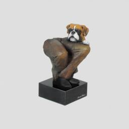 Boxer, Dog Marble Statue, Painted, Limited Edition, Make Your Own Artdog. Made Of Cold Cast Bronze. Perfect Gift. Limited Edition - thumbnail 2