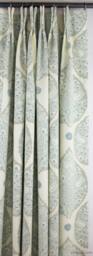 Galbraith & Paul Lotus Custom Roman Shades - Shown in Denim On Logan White With Fuchsia Trim-Comes Many Colors Made To Order - thumbnail 4