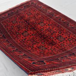 Handmade Afghan Bukhara Wool Rug - 6.11 X 4.10 Ft - thumbnail 2