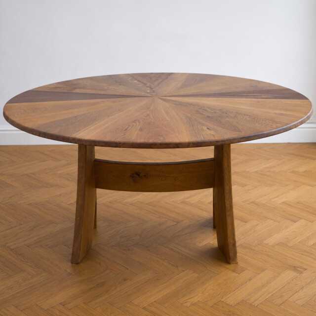 Collector's Piece Radial Fumed Oak Dining Table - image 1