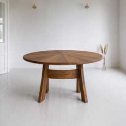 Collector's Piece Radial Fumed Oak Dining Table - thumbnail 4