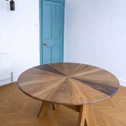 Collector's Piece Radial Fumed Oak Dining Table - thumbnail 2