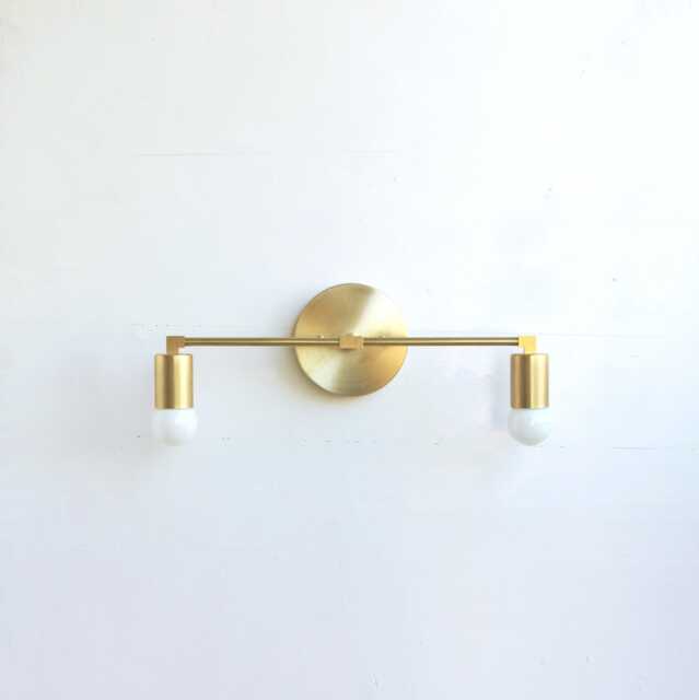 Solid Brass Wall Sconce Light, Modern Mid Century Light, Ul Listed, No.0354 - image 1