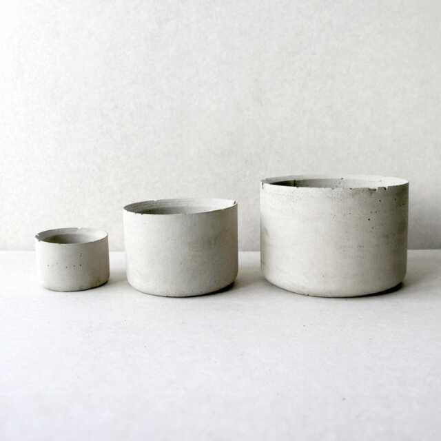 Minimalist Concrete Planter Set - Handmade Succulent Pots - image 1