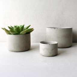 Minimalist Concrete Planter Set - Handmade Succulent Pots - thumbnail 2
