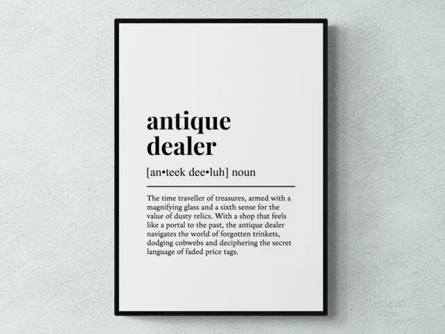 Antique Dealer Funny Definition Job Work Gift Wall Art Print - image 1
