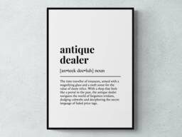 Antique Dealer Funny Definition Job Work Gift Wall Art Print - thumbnail 1