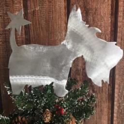 Scottish Terrier, Scottie Dog Christmas, Tree Topper, Holiday Decoration, Aluminum, Star, Handmade, Metal, Art, Gift Ideas, Dog Lovers - thumbnail 2