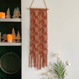 Terracotta Wall Art, Textile Hanging, Autumnal Leaves Decor, Irish Handmade - thumbnail 3