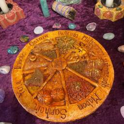 Wheel Of The Year Incense Stick Holder, Pagan, Wiccan, Beltaine, Imbolc, Lammas, Ostara, Mabon - thumbnail 3