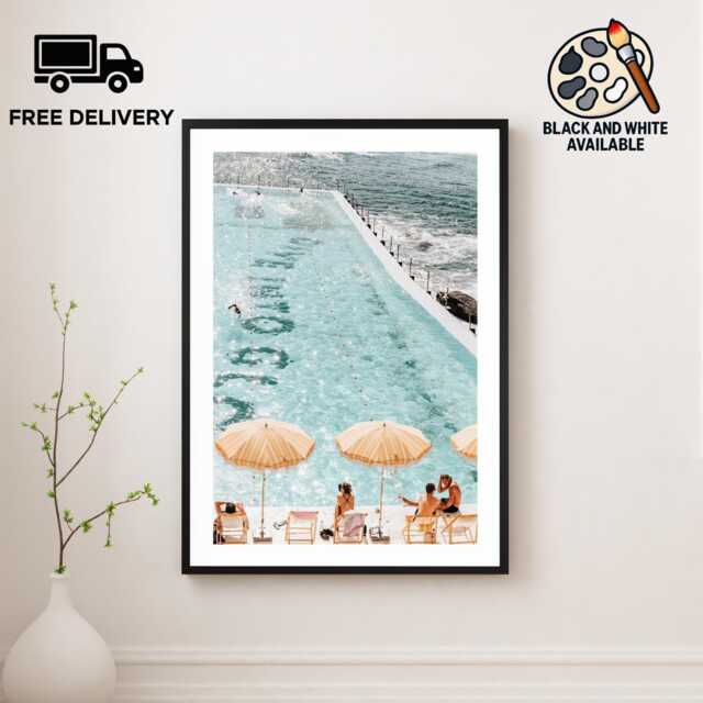 Bondi Beach Icebergs Pool Australia Print, Fine Art Photography Prints, Museum Quality Photo Coastal Landscape Framed Wall - image 1