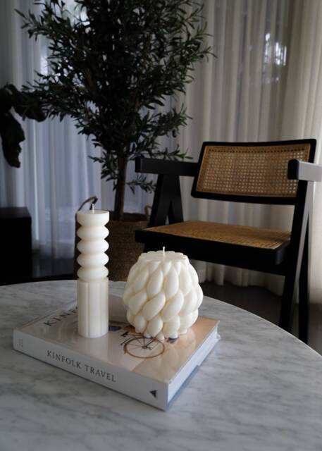 Totem - 20cm Tall Ribbed Sculptural Candle - image 1