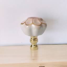 Porcelain Lamp Shade Finials, Harp Toppers, Set Of 2 - thumbnail 1