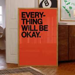 Everything Will Be Okay Print For Bedroom - Wall Art Spray Paint Poster Print Cool Posters Gift - thumbnail 1