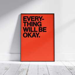 Everything Will Be Okay Print For Bedroom - Wall Art Spray Paint Poster Print Cool Posters Gift - thumbnail 2