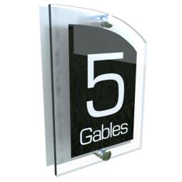 Modern Contemporary Property Number Door Sign Plaque - Arca5-8Wb-S-C - thumbnail 1