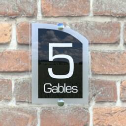 Modern Contemporary Property Number Door Sign Plaque - Arca5-8Wb-S-C - thumbnail 3