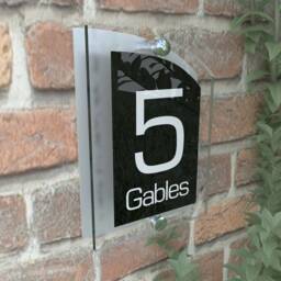 Modern Contemporary Property Number Door Sign Plaque - Arca5-8Wb-S-C - thumbnail 2