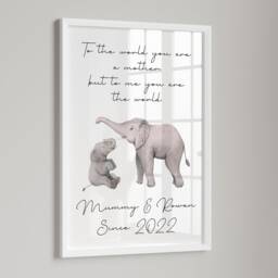 Personalised Gift For Mum - Framed Elephant Print From Son Or Daughter - Mother's Day, Birthday, New Keepsake, Best - thumbnail 3