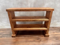 Handmade Solid Rustic Bench/storage Shoe - thumbnail 1