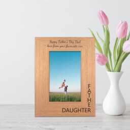 Personalised Oak Finish Photo Frame Father & Daughter Engraved Gift - thumbnail 2