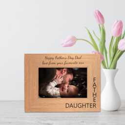 Personalised Oak Finish Photo Frame Father & Daughter Engraved Gift - thumbnail 1