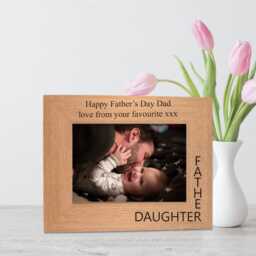 Personalised Oak Finish Photo Frame Father & Daughter Engraved Gift - thumbnail 3