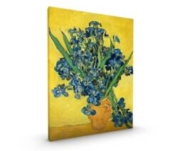 Irises Van Gogh Canvas Framed Glossy Coated Premium With Metal Hanger Various Sizes - thumbnail 1