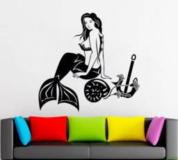 Mermaid Vinyl Wall Decal, Under The Sea Nursery Decor 2149 - thumbnail 1