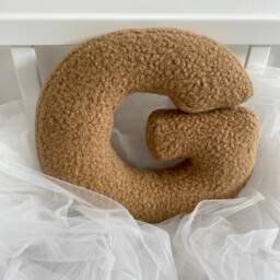 Letter Pillow Ivory Faux Fur Monogram Initial Cushion - thumbnail 2