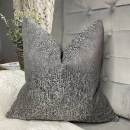 Ashley Wilde Rion Fabric, Luxurious Cushion Cover, Steel/Slate Grey - Textured Designer High Quality Handmade - thumbnail 3