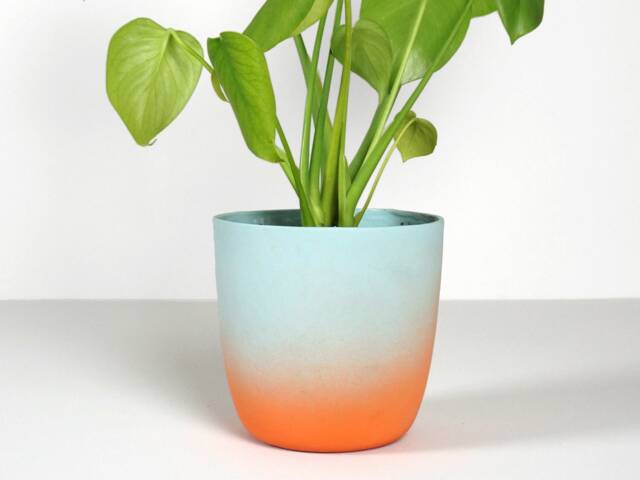 Handmade Sunset Gradient Porcelain Flower Pot - Colorful Vase - image 1