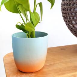 Handmade Sunset Gradient Porcelain Flower Pot - Colorful Vase - thumbnail 3
