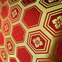 Red & Gold Decor Pillow Cove, Golden Brocade Case, Japanese Obi Brocade, Sofa Bedding, Japan Throw Kimono Cushion - thumbnail 4