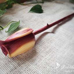 Red & White Rose Hand Carved Wooden Personalized 5 Year Anniversary Gift Will You Marry Me Forever Memorial Gift For Grieving - thumbnail 3